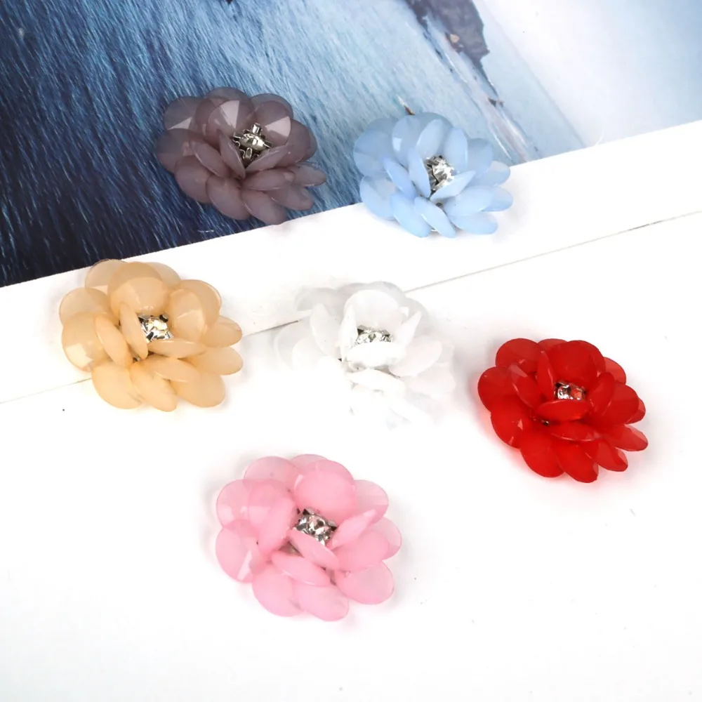 1 шт. разноцветные акриловые полупрозрачные бусины с цветами стразы фурнитура