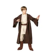 high quality  Jedi Warrior Full Set Cosplay Costume Obi Wan Kenobi Costume Tunic For Children Kids