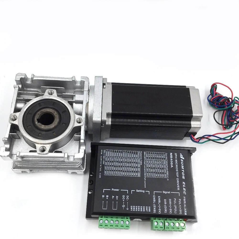 2PH 60Nm шаговый двигатель Nema23 L112mm червячный редуктор соотношение 20:1 Φ Драйвер