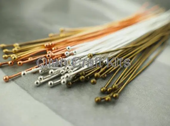 

1000pcs mixed colors and sizes Ball Pin Head Pins - Silver, Gold, Brass Antique Silver, Copper 24 Gauge 25mm