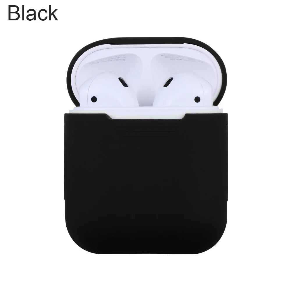 black Мини Мягкий силиконовый чехол для Apple Airpods противоударный чехол для Apple AirPod чехол s ультра тонкий Air Pods защитный чехол для наушников - Цвет: black