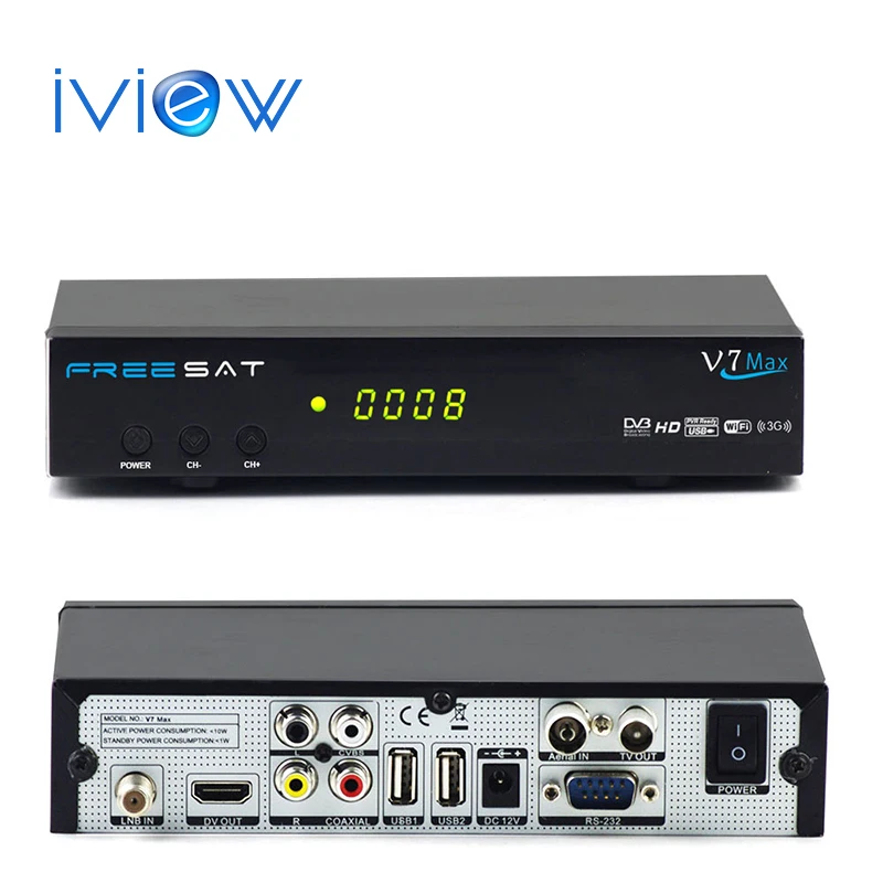 FREESAT V7 Max Спутниковый ресивер в комплекте 1 шт. USB wifi 1080P FULL HD DVB-S2 Поддержка Cccam Newcam YouTube Youporn