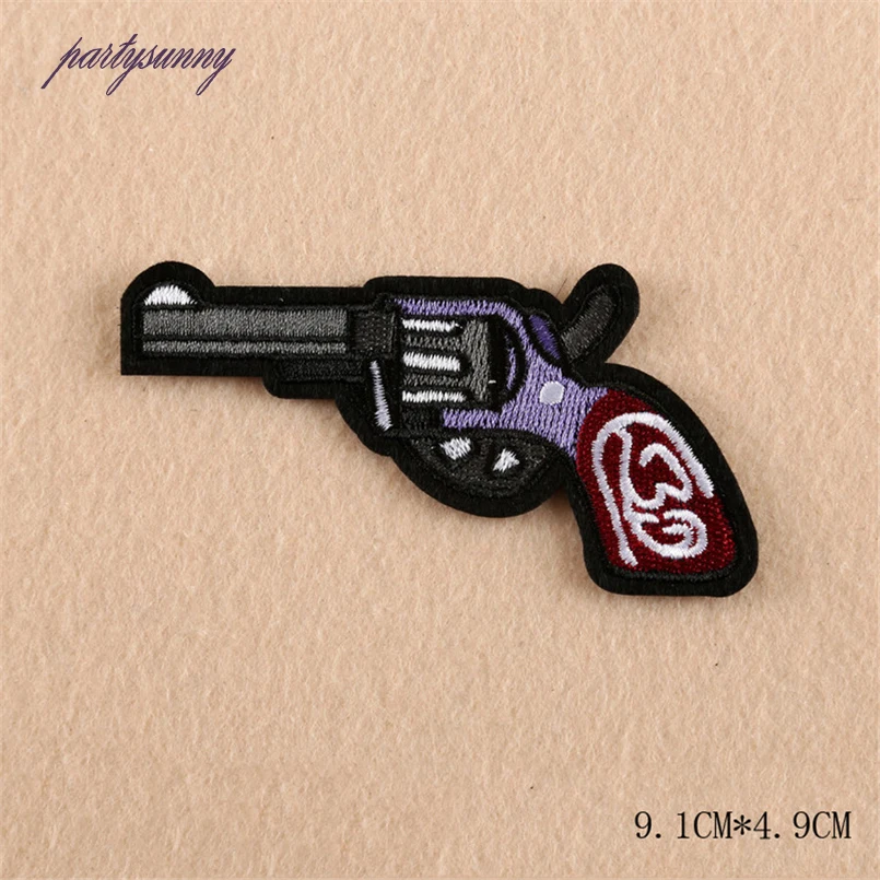 PF 7 шт./лот Единорог Гитара Вышитые Патчи Пришить Патч Значки Stripes для Одежды Мешок