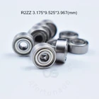 R2ZZ 3,175*9,525*3,967 (мм) 10 шт., подшипник, бесплатная доставка, металлический уплотнительный Тип R2 R2Z, хром, сталь, глубокий подшипник канавки