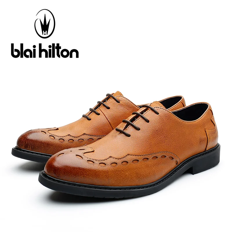 Blai Hilton 2017 Fashion men shoes Genuine Leather Breathable/Comfortable Business Men's Casual Shoes | Обувь