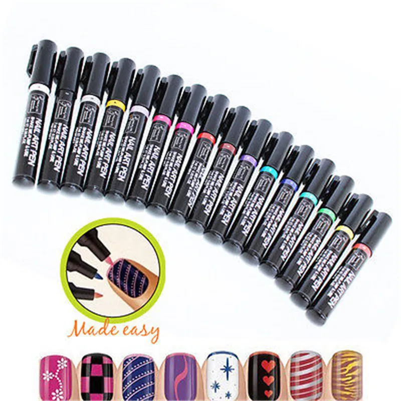 Красочная женская изящная Косметическая ручка для дизайна ногтей лак