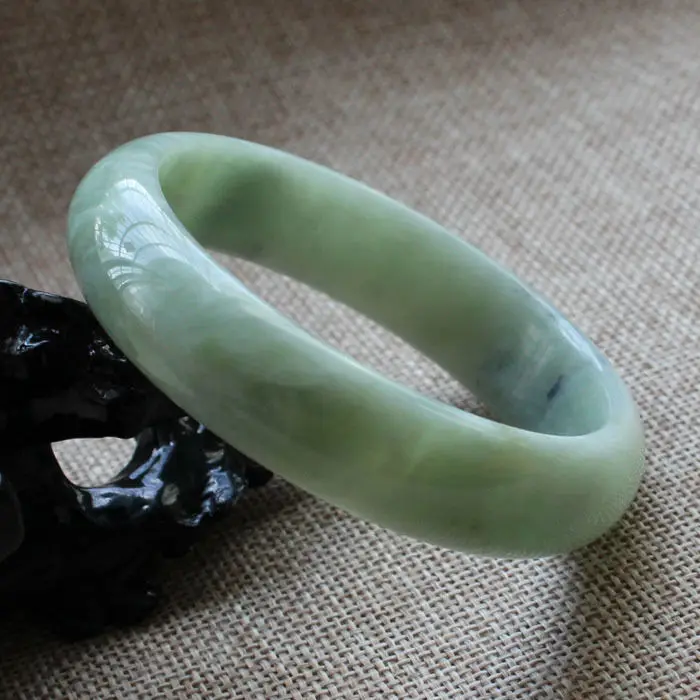 60 мм китайский натуральный зеленый нефрит k браслет с натуральными камнями A-3777 |