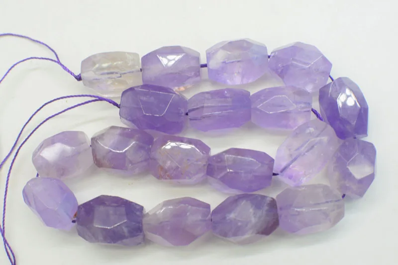 

loose beads amethyst baroque faceted 15*20mm for making jewelry 14inch FPPJ wholesale