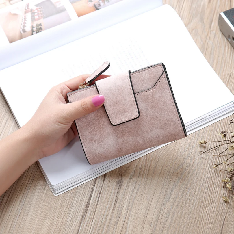 Женский кошелек модный винтажный женский маленький из кожи многофункциональные