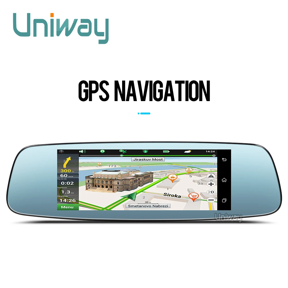 Uniway 7 &quotсенсорный экран 4G Автомобильное Зеркало dvr Автомобильная камера gps Bluetooth