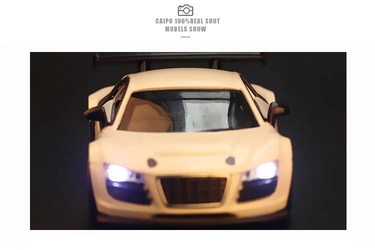 Высокая имитация изысканных литых и игрушечных автомобилей: Caipo автомобильный Стайлинг Audi R8 LMS Гоночная машина 1:32 литая модель игрушечного автомобиля