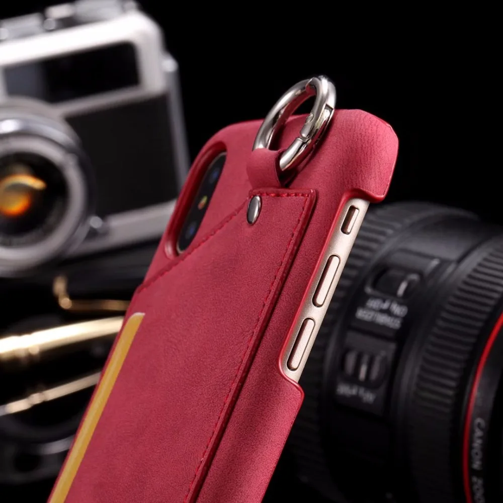Z-suit NEW For iPhone X Phone Cases PU Leather Wallet Credit Card Slot Back Cover for iPhone10 Outdoor Hanging Buckle Case |