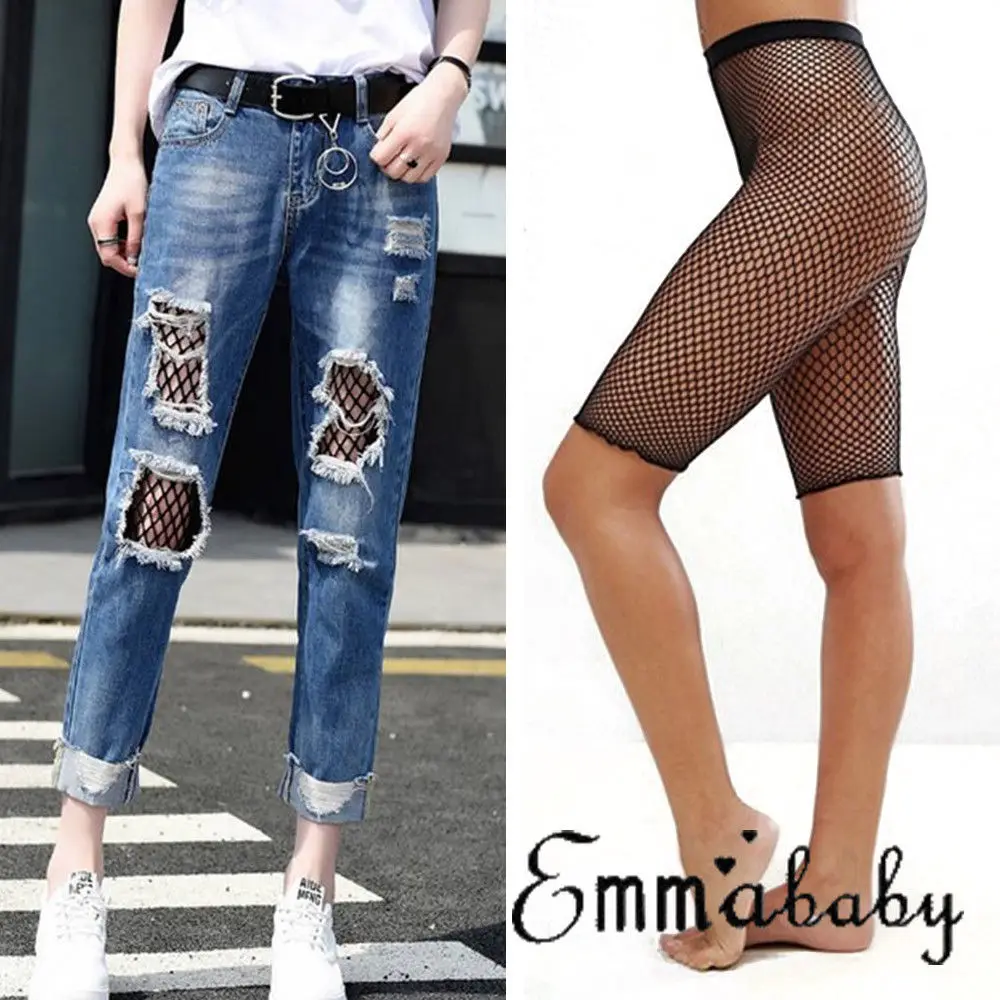 Новые женские черные сетчатые леггинсы шорты сексуальные с вырезами|Легинсы| |