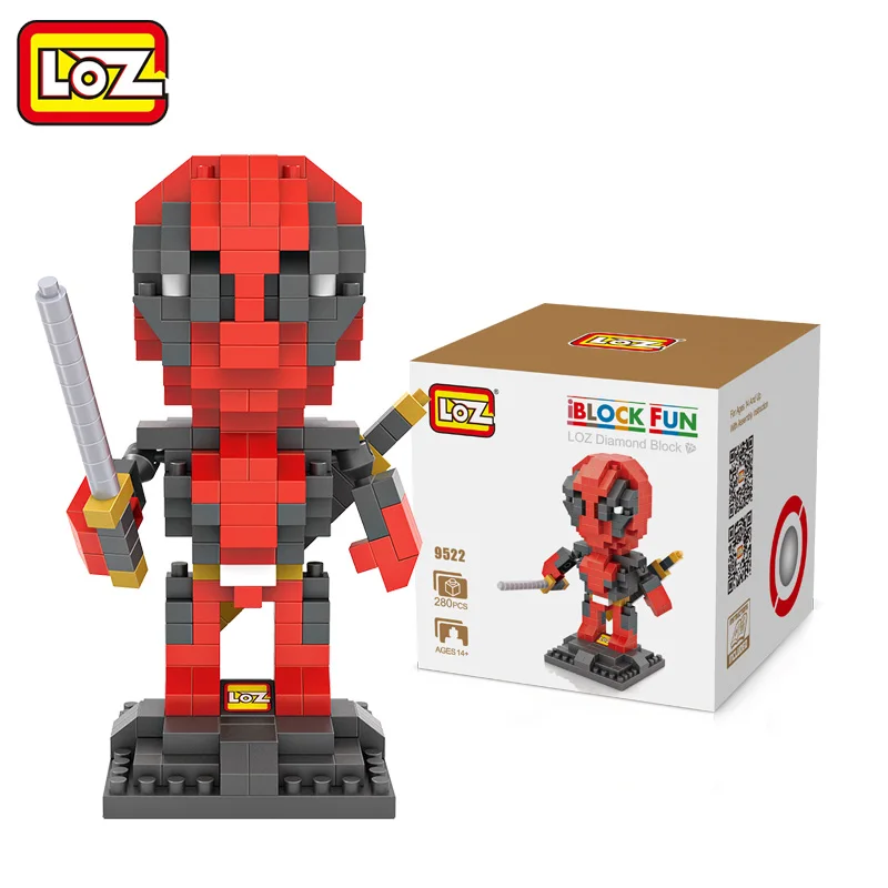 LOZ головоломка строительные блоки ABS 9 см Дэдпул стрела соколиный глаз красный