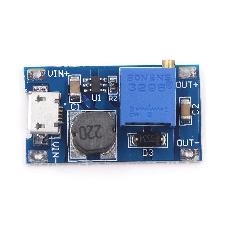 MT3608 DC-DC регулируемый Повышающий Модуль 2A повышение пластина Step Up Модуль с MICRO USB 2 V-24 V 5V 9V 12V 28V