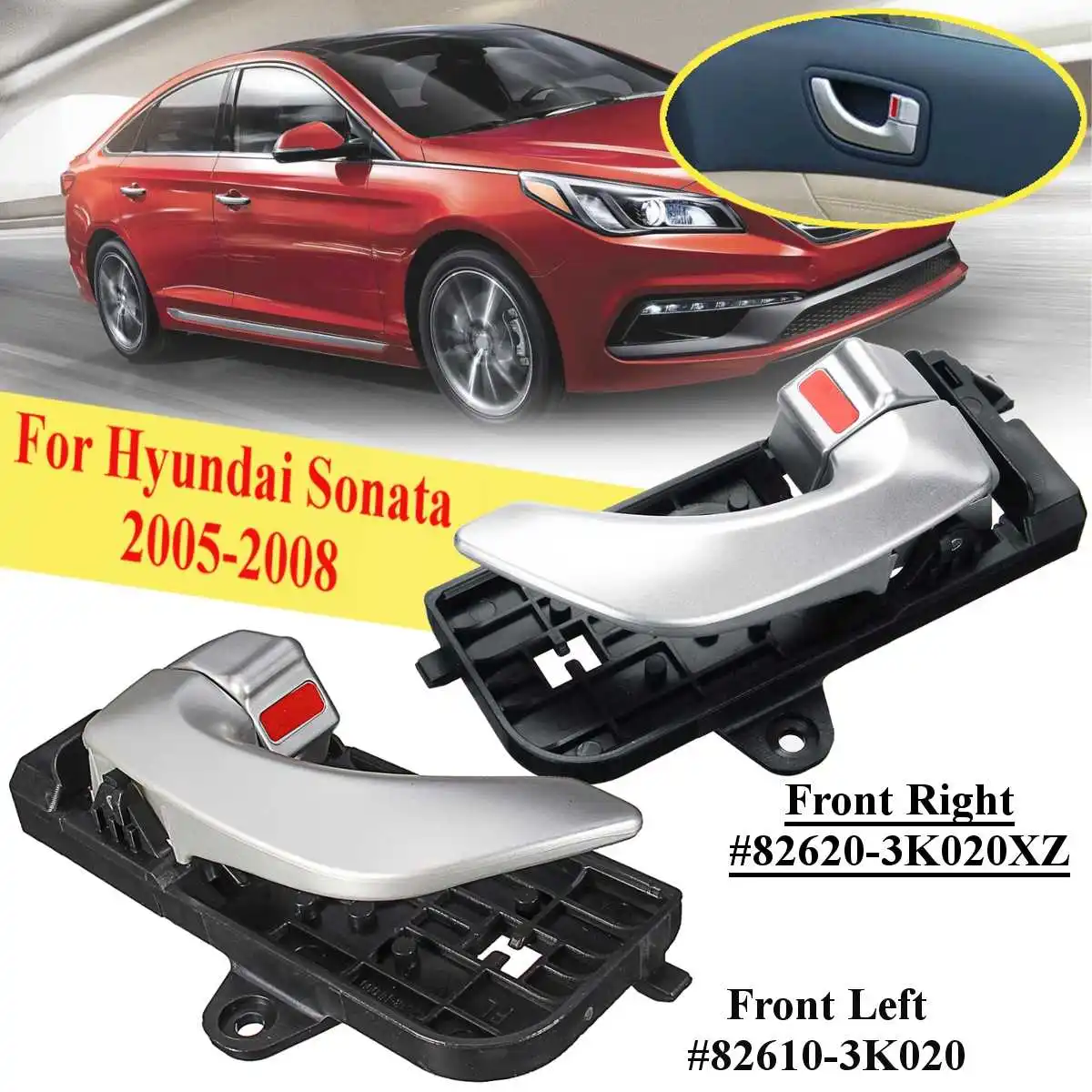 Front 4 шт./компл. интерьер дверная ручка для hyundai Sonata 2005 2006 2007 2008 836203K020XZ, 836103K020XZ, 826203K020XZ, 826103K020 - Цвет: Front