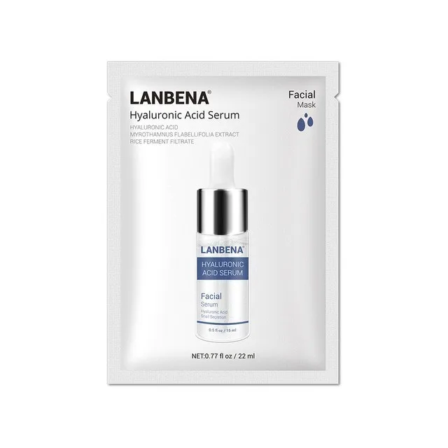 Hyaluronic Acid Lanbena маски для лица Гиалуроновая Кислота Витамин С Сыворотка черника лист маска увлажняющая отбеливающая Омолаживающая вода уход за кожей - Цвет: Hyaluronic Acid