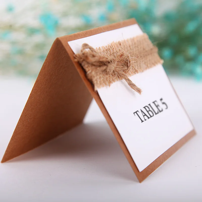 Винтажная крафт бумага свадебные вечерние карточка с именем и местом для душа| |