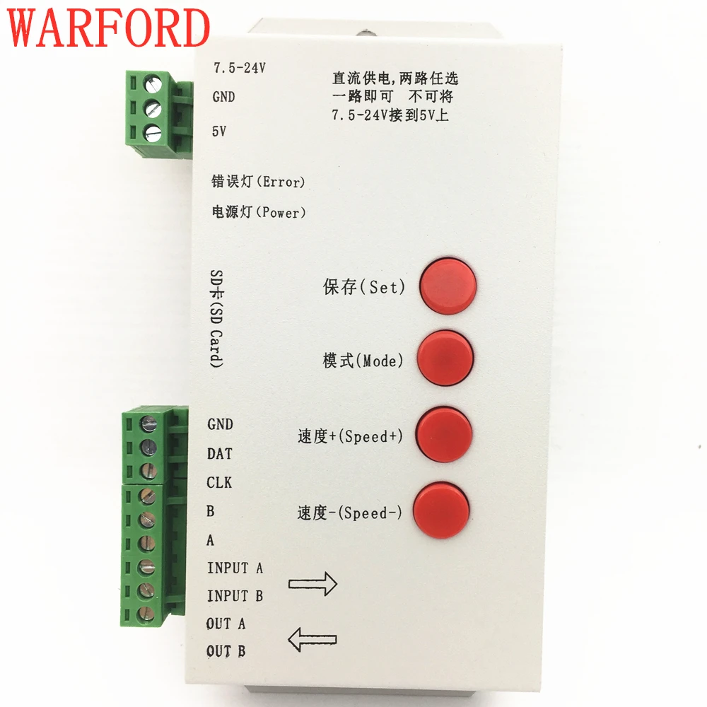 T1000S SD карты WS2801 WS2811 WS2812 WS1903 LPD6803 светодиодный 2048 контроллер пикселей DC5 ~ 24 V T 1000S DMX