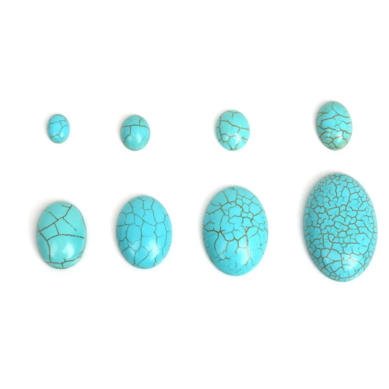 Turquoise 40 шт./лот высокое качество плоские с задней стороны купольные кабошоны синтетические белые/синие Бусины Из Камня Howlite для изготовления ювелирных изделий своими руками - Цвет: Turquoise