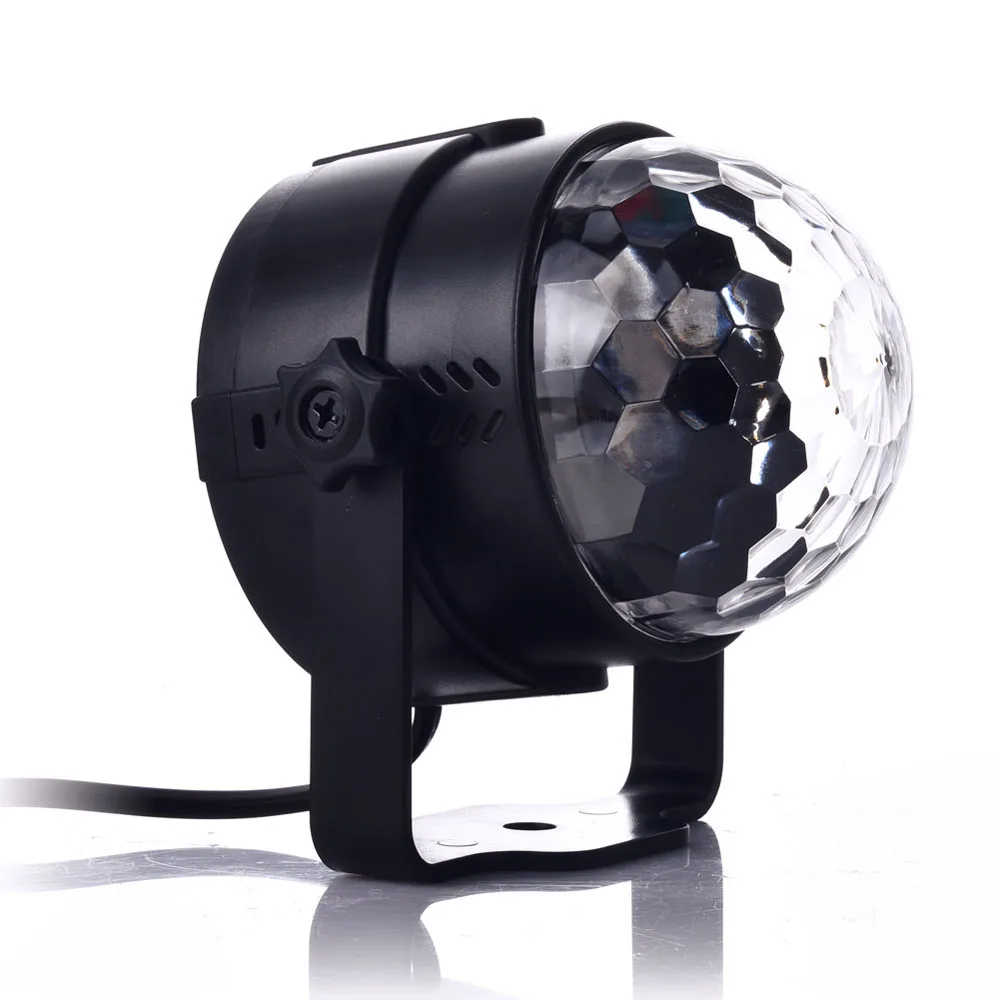 LED лампочка звуковая активация диско освещает вращающийся шарик света 3 Вт RGB светодиодный сценический свет