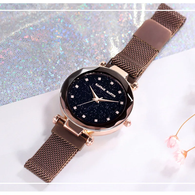 Reloj mujer Роскошные Брендовые женские часы Звездное небо магические кварцевые