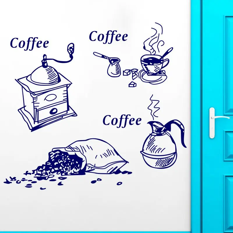 DCTAL tea coffee shop cafe ice cream machine bread cake kitchen wall art stickers home decoration mural | Дом и сад