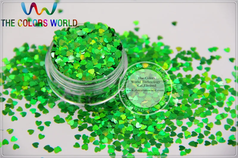 Фотографические лазерные голографические блестки зеленого цвета размер 3 мм в