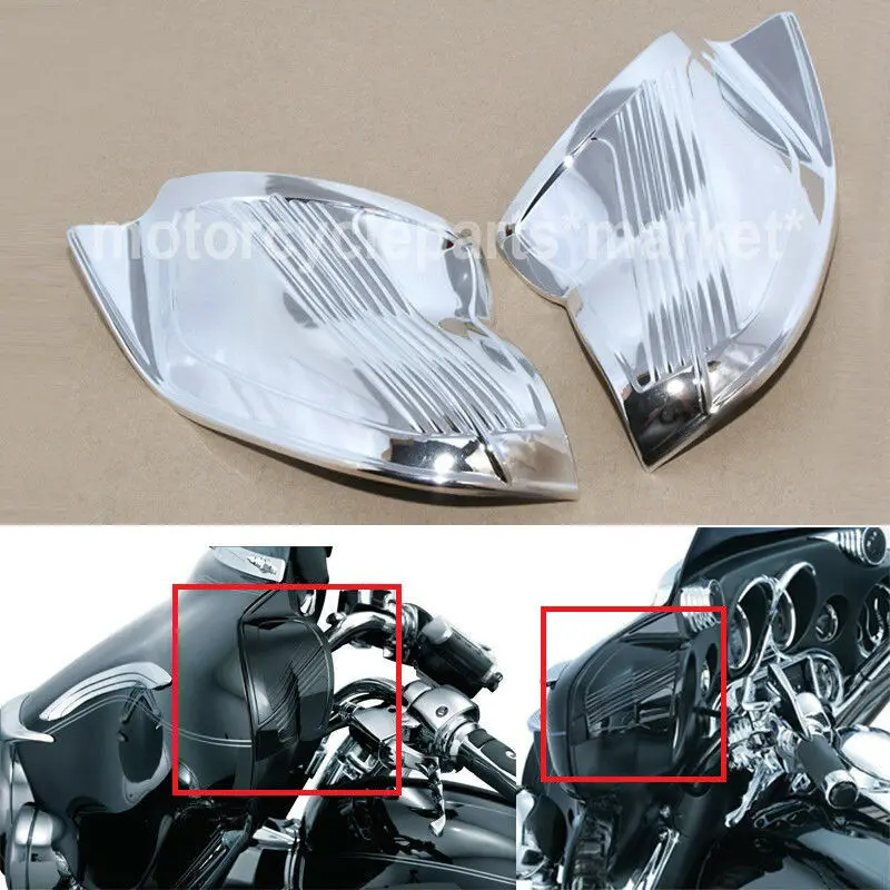 Черный внутренний обтекатель "летучая мышь" для Harley Touring Electra Glides FLHX FLHT CVO Tri Glide Ультра классический FLHTCUTG 1996-2013 - Цвет: Chrome