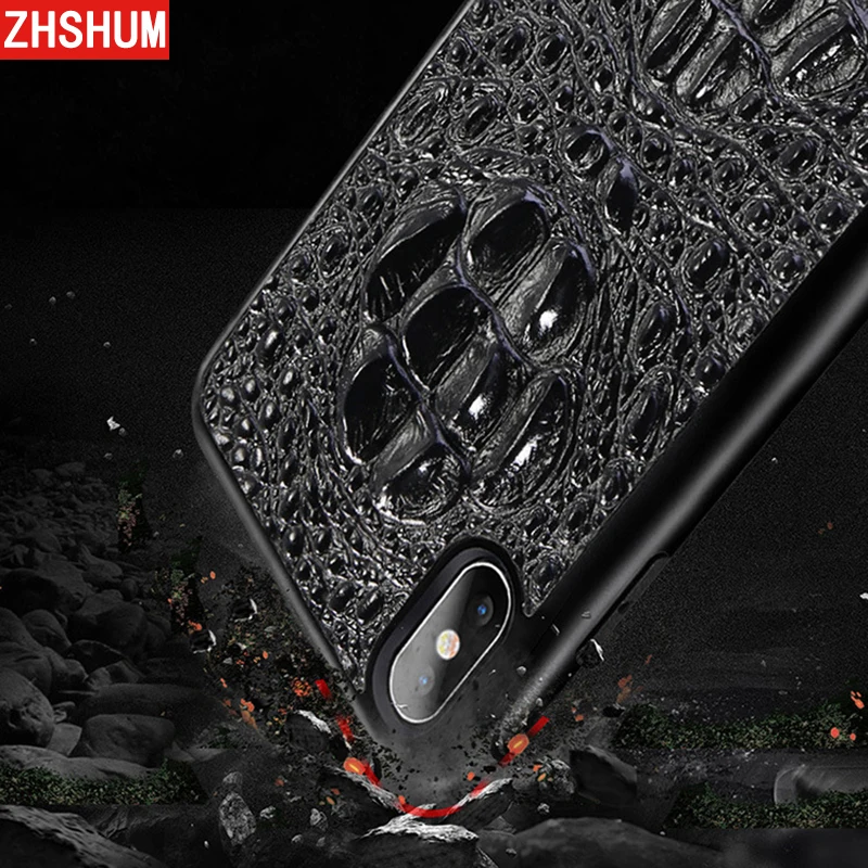 Чехол из натуральной кожи для Iphone XS MAX XR X чехол крокодиловой роскошный ручной