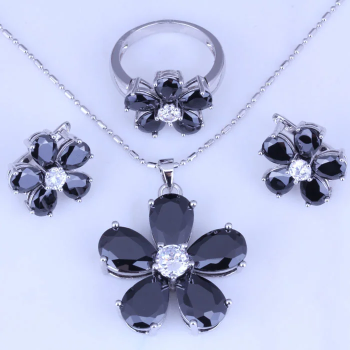 Серьги кольца большого размера из искусственного черного оникса с кубическим