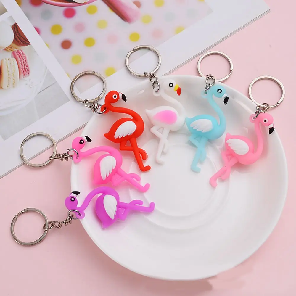 2 шт. 2020 Новое поступление Kawaii Chaveiro брелок в виде фламинго мультфильм животное ПВХ