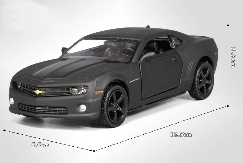 1:36 Масштаб Chevrolet Camaro литая под давлением металлическая модель автомобиля для коллекции легированная модель с оттягивающимся назад матовым черным автомобилем детские игрушки подарки