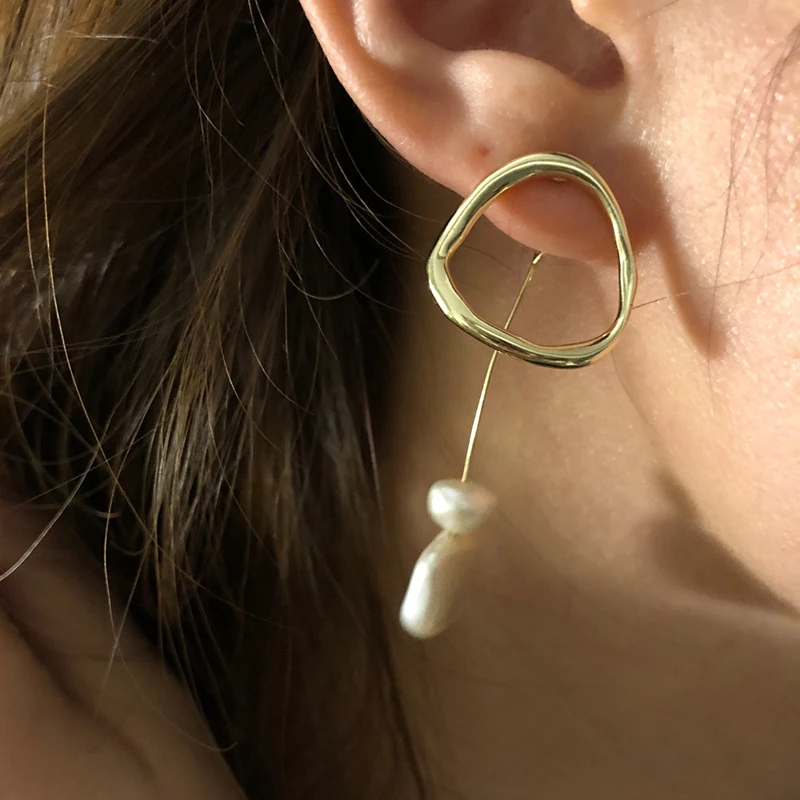 GWACC корейские жемчужные серьги-капли для женщин винтажные геометрические