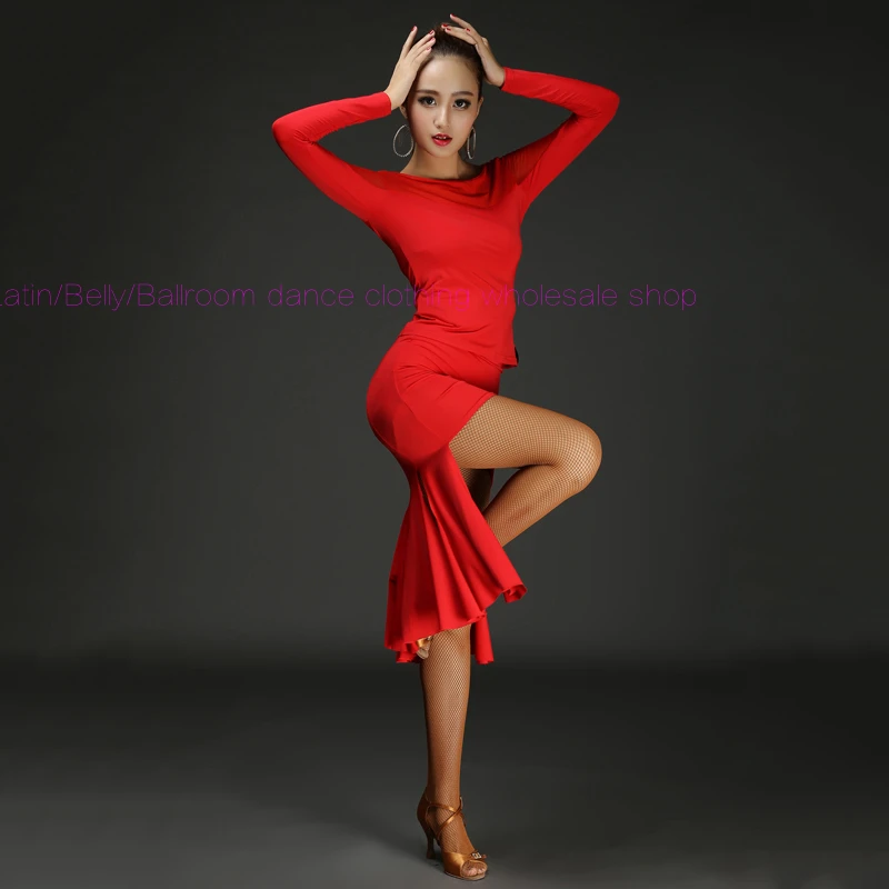 

New ice silk latin dance costumes senior sexy Irregular latin dance skirt for women latin dance exercise skirts S-XXL