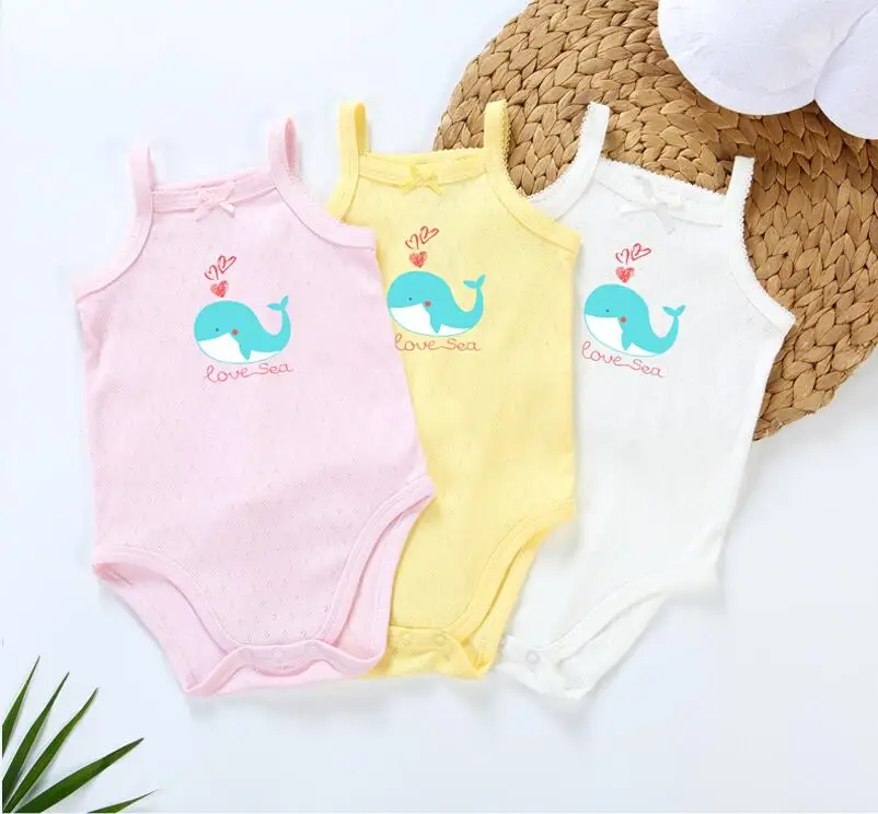 Bebe vestidos; Детский комбинезон; одежда для малышей; одежда для детей; Летний жилет; импортный Детский комбинезон без рукавов из хлопка - Цвет: 1 pc white
