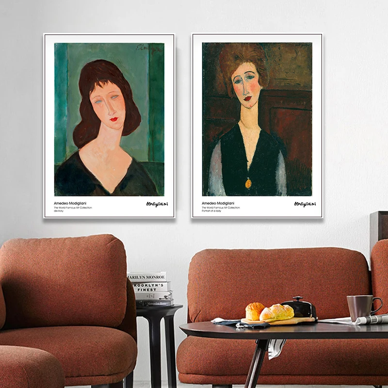 Современный Vogue Женский портрет от Amedeo Modigliani холст печать живопись плакат Настенные картины для гостиной домашний Декор стены Искусство