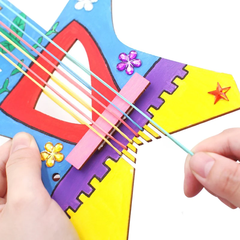 Креативный граффити деревянная гитара Материал Упаковка детская вечеринка по