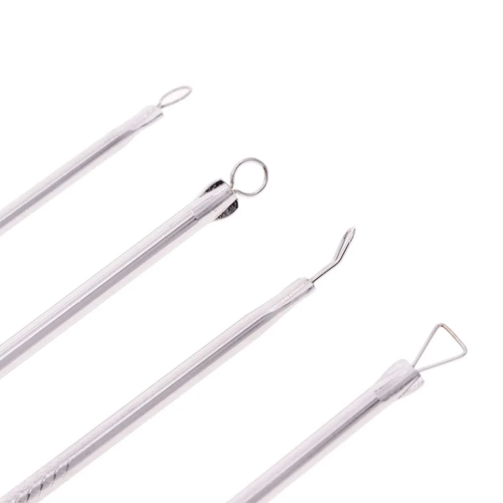 4 шт./компл. Нержавеющая сталь комедона прыщ Черноголовых Extractor Угри Remover иглы