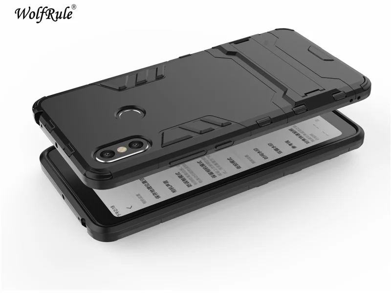 Чехол wolfrole для Xiaomi Mi Max 3 силиконовый + жесткий чехол телефона из ПК с подставкой