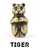 Brass tiger Мини размер Латунь Бронза Медь Китайский 12 зодиака фигурки животных подставка для ароматических палочек офисный стол Декоративные - Цвет: Brass tiger
