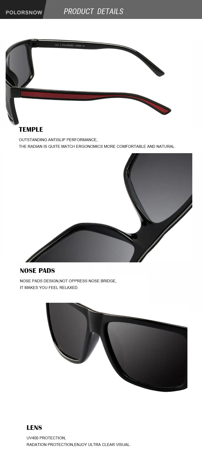 POLARSNOW TR90 солнцезащитные очки мужские Поляризованные брендовые дизайнерские очки женские/мужские винтажные очки солнцезащитные очки для вождения