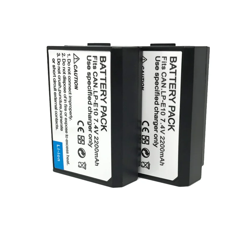 2pcs LP-E10 LPE10 литий-ионный Аккумулятор для Canon EOS Rebel T3 1100D Kiss X50 Rebel T5 1200D Rebel T6 EOS 1300D камеры батарея - Цвет: 2pcs