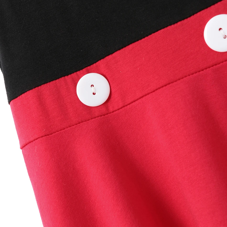 

Summer Mickey Dress Kids Dresses For Girls Cartoon Modeling Toddler Cotton Clothes Children Casual Red Robe Infant Black Frock