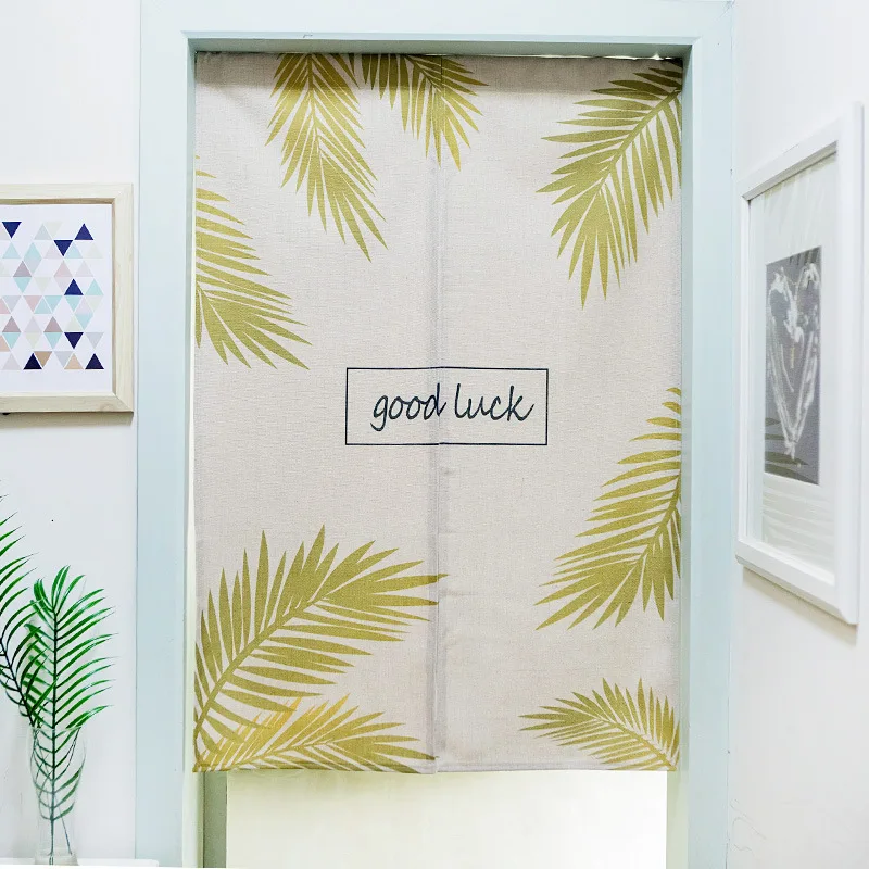 020 Japanese-style Plant Fabric Curtains Children's Study Partition Porch Curtains Kitchen and Bathroom Curtains - Color: 020