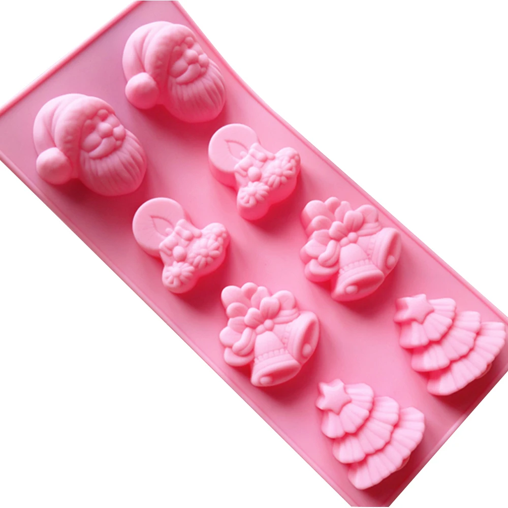 Christmas Tree Bells Silicone Mold Soap Molds Handmade Chocolate Cake Sugar Cookies Biscuit Jelly Ice Mould Pastry Baking Tools | Дом и сад