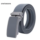 Мужской ремень из натуральной кожи, серый ремень с металлической автоматической пряжкой, 3,5 см, 2019