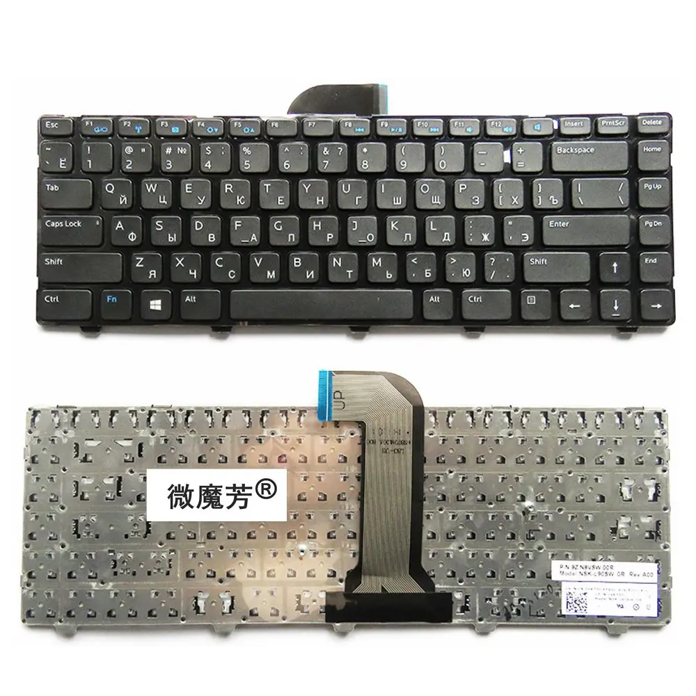 Клавиатура для ноутбука RU черная DELL Inspiron 3421 14R 2158 V2421 15Z 5523 14(3421) 14R(5421) N5421 русская