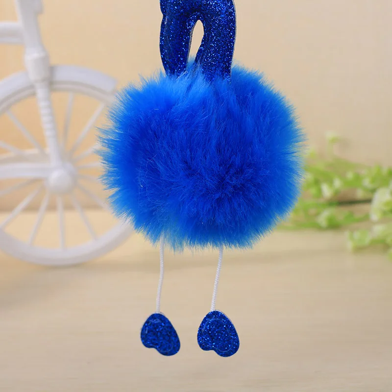 High Quality Anime Flamingo Toy Cute Leather KeyChain Plush Pendant Women Fluffy Fur Pom Keyring Bag Hang | Украшения и