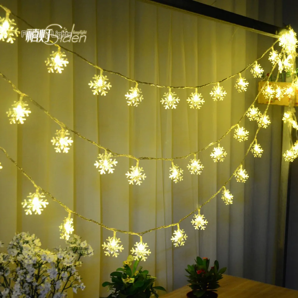 Гирлянда в виде снежинок 220 В 5 м 28 светодиодов|fairy lights|string fairy lightsluci natale |